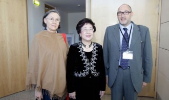 Lu Hsiu-Lien (ex Vicepresidenta de Taiwán), Félix Balboa y María Lezaun (Presidente-Fundador y Vicepresidenta-Fundadora de Fundación Phi)