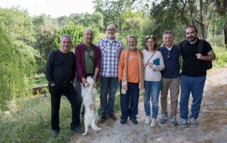 El Presidente de Fundación Phi, Félix Balboa y otros miembros de la fundación junto a Ignacio Trives, Ingeniero Agrónomo (Asociación de Propietarios del Castañar de Hoyos) Fotos: Marcos Soria